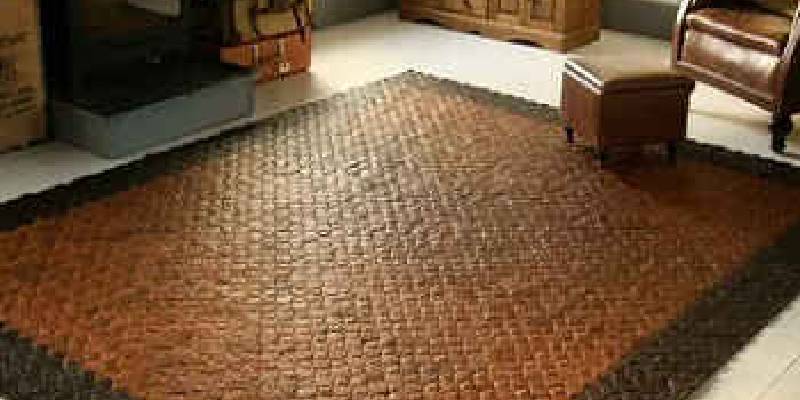 فرش چرم هندی بافتی متفاوت برای دکوراسیون الهام گرفته از هنر